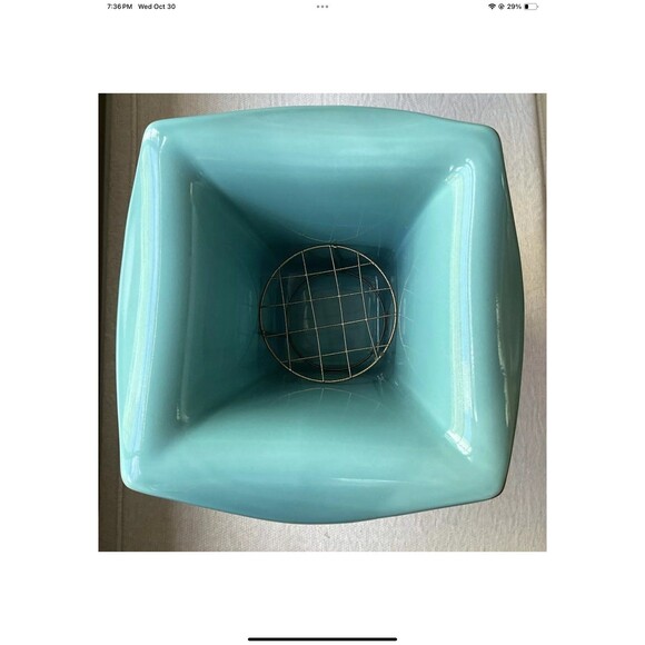 Southern Living At Home Tuscan Robin’s Egg Blue 9” Vase With Stem Separator - Picture 8 of 12